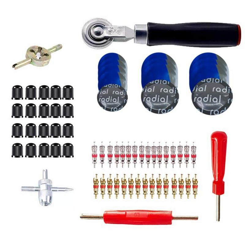 70 Pcs Car Tire Repair Kit Tyre Puncture Repair Kit Studding Tool