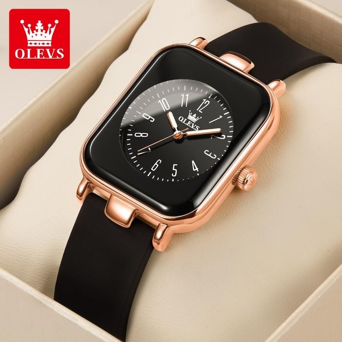 Olevs Jam Tangan Wanita Fashion Anti Air Original Kenyamanan Tali Silikon Jam Tangan Cewek Kuarsa