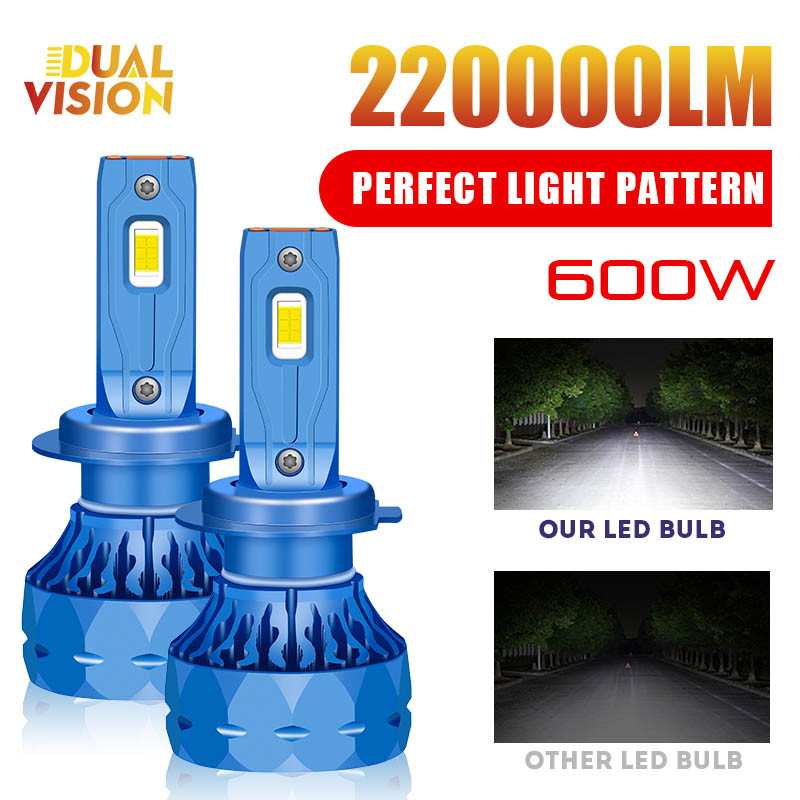 H7 Led Car Headlight Bulbs Canbus 220000LM 600W H8 H9 H11 HB3 9005