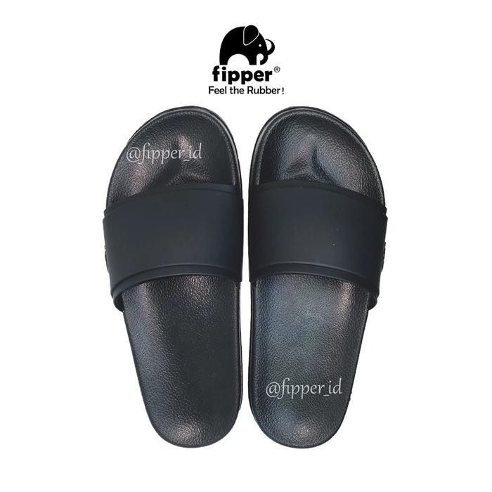 [Fipper Slip On] - Black/Black/Black - Sandal Selop Pria & Wanita Original