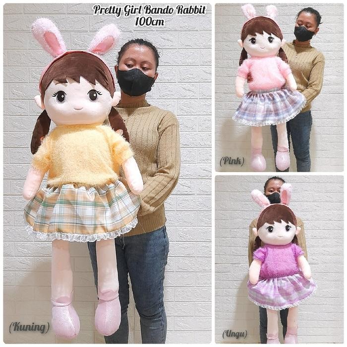 BERKUALITAS Boneka Doll Pretty Girl Bando Rabbit 100cm 130cm