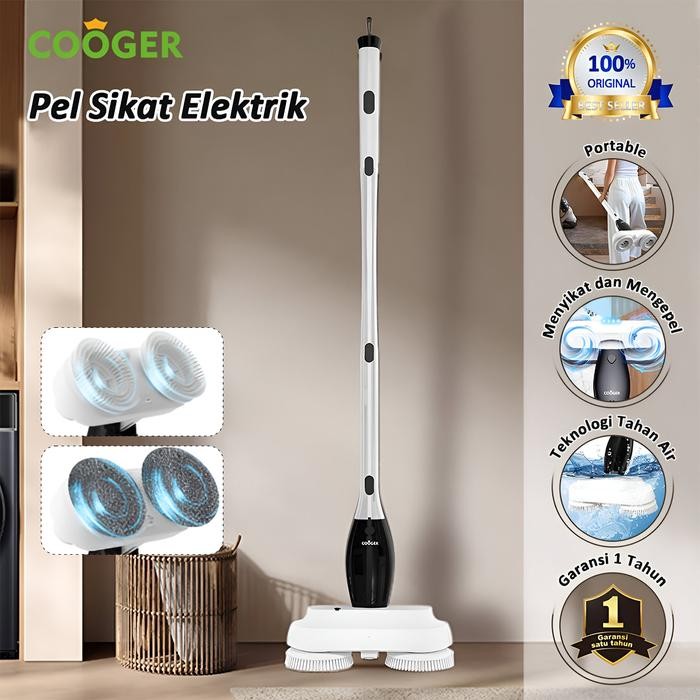 BERKUALITAS  COOGER Sikat Elektrik Sikat Pembersih Lantai Multifungsi Electric Brush and Mop