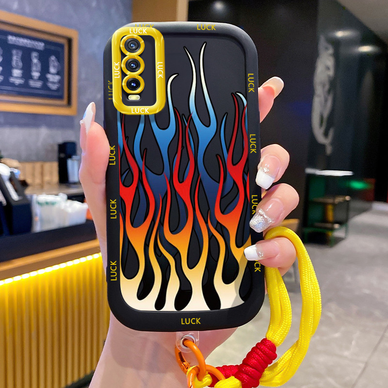 Casing Hp untuk VIVO Y20 Y20i Y20s Y20A Y20G Y12A Y12S Y11s Case Casing pola Api Kesing HP Cesing Si