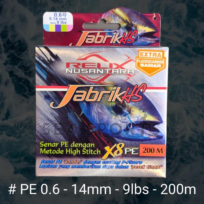 SENAR PE JABRIK HS X8 JABRIK 200 METER JABRIK 300 METER PE RELIX NUSANTARA MULTICOLOR SENAR PANCING