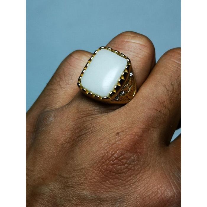 NATURAL AKIK POSFOR MENYALA DALAM GELAP RING TITANIUM