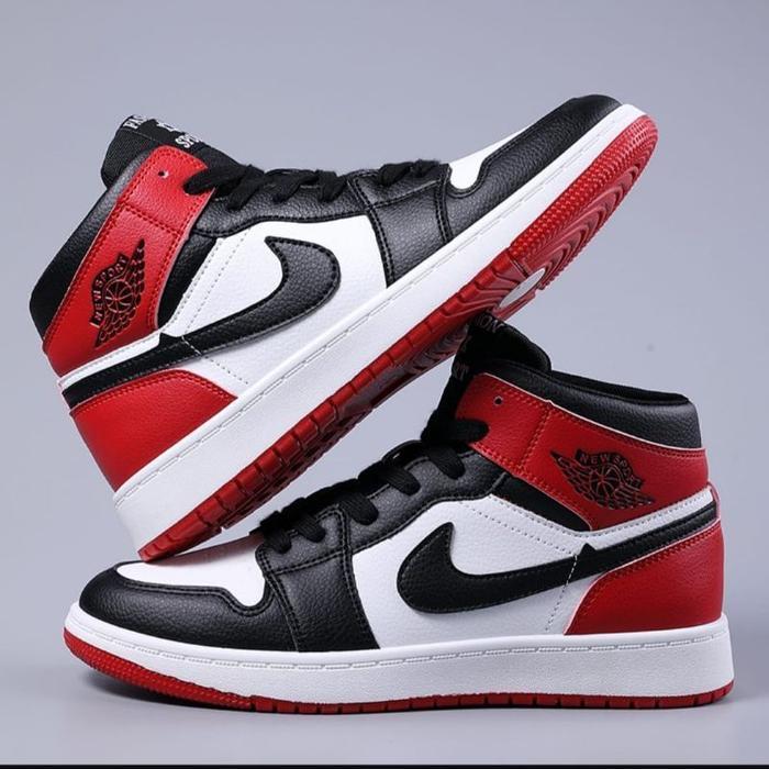 (BISA COD) SEPATU PRIA NIKE JORDAN 1 HIGH ABU PUTIH FULL WHITE KUNING