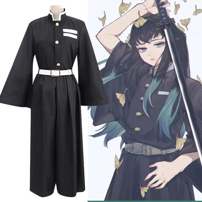 Demon Slayer Tokitou Muichirou Cosplay Costume Wigs Shoes Dewasa Halloween Karnival Lucu Anime