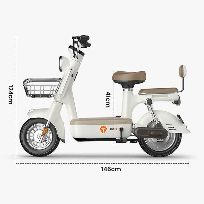 Geekman Sepeda Listrik Dewasa Sepeda Listrik Murah - M8S Putih