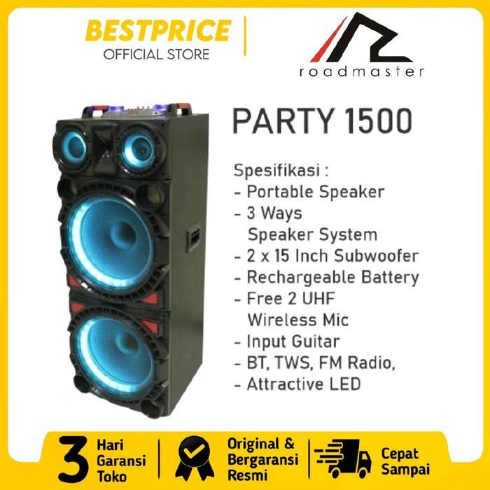 SPEAKER AKTIF PORTABLE ROADMASTER PARTY 1500 SPEAKER ROADMASTER BLUETOOTH ROADMASTER SPEAKER AKTIF P