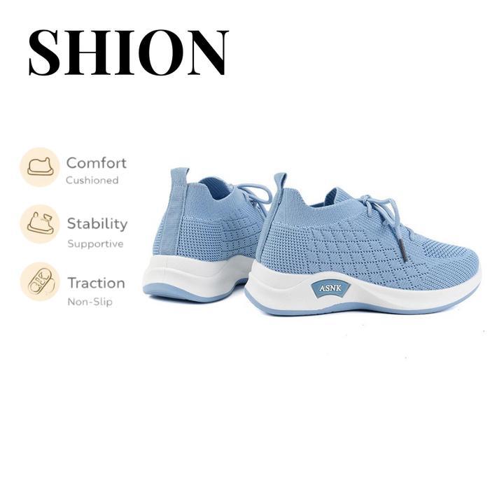 Cod Asnk Shion Sepatu Anak Unisex Sneakers Kualitas Import Size 31-36 Usia 3-12 Tahun Kf8-S Biru