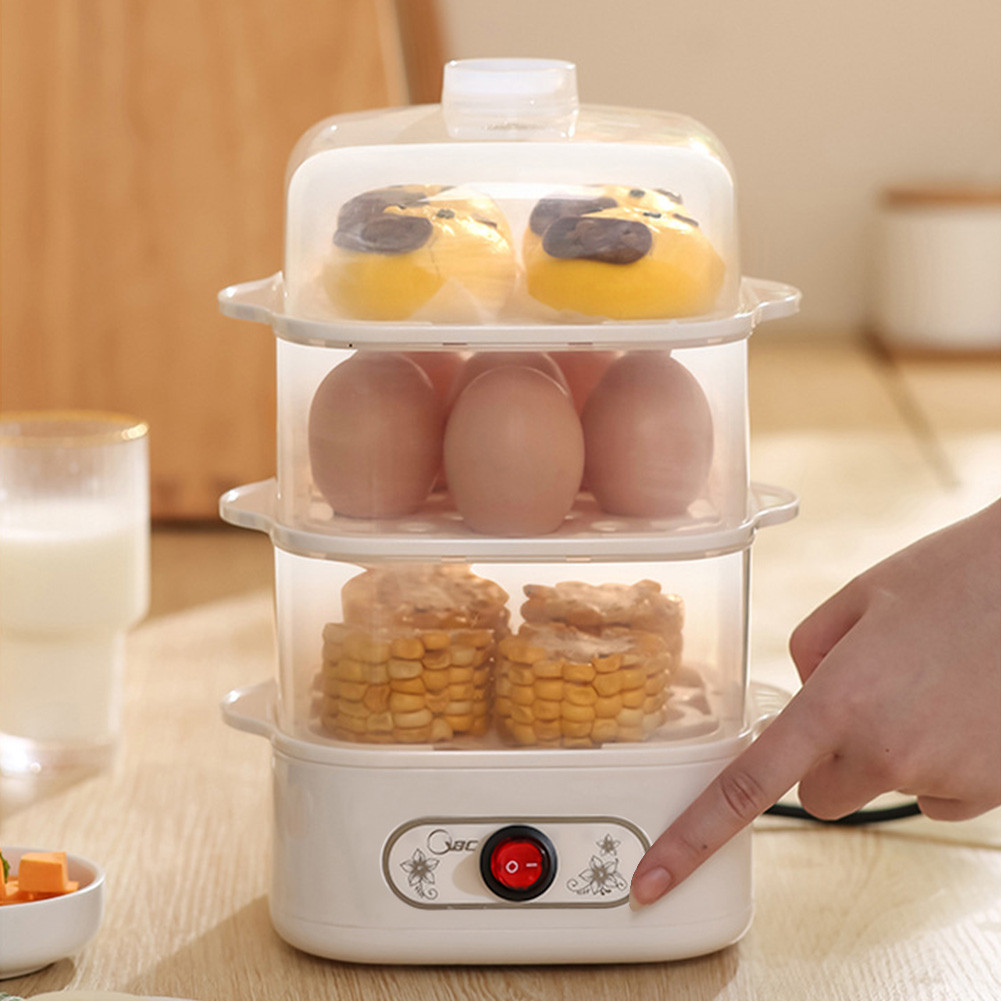 Electric Egg Boiler Cooker Two/Three-Layer Electric Steamer Machine 6 Eggs Multifunction Egg Boiler