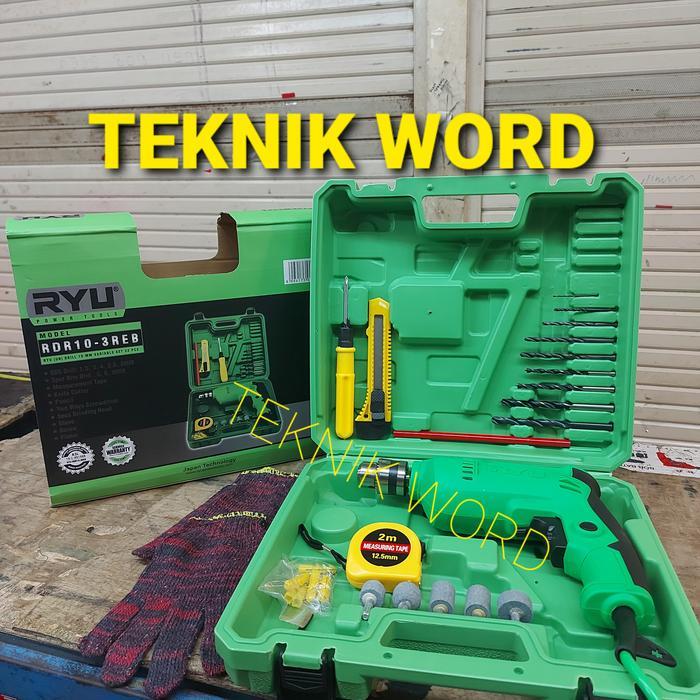 MESIN BOR TANGAN RYU 10MM BOR TANGAN SET RYU RDR 10-3REB BOR TANGAN