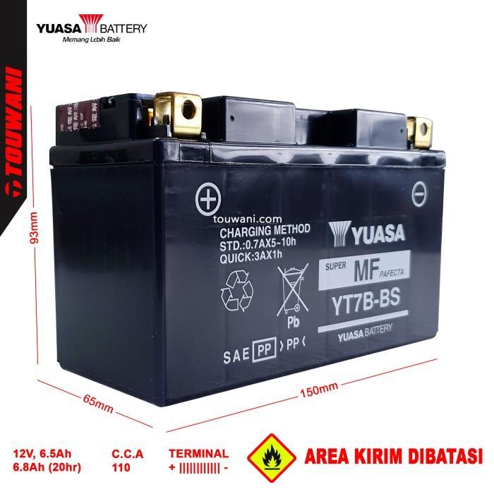 Aki Baterai Motor KLX 400 KLX400 R SR Yuasa YT7B-BS