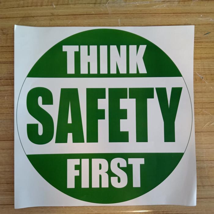 2 Pcs Stiker K3 Rambu Safety Uk 20X20Cm Think Safety First Gercep