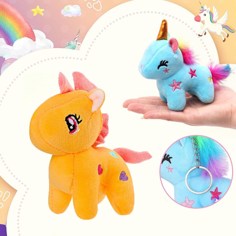 12/24/36Sets Unicorn Party Favors Stuffed Animal Adopt Me Unicorn Plush Keychain Birthday Gifts with