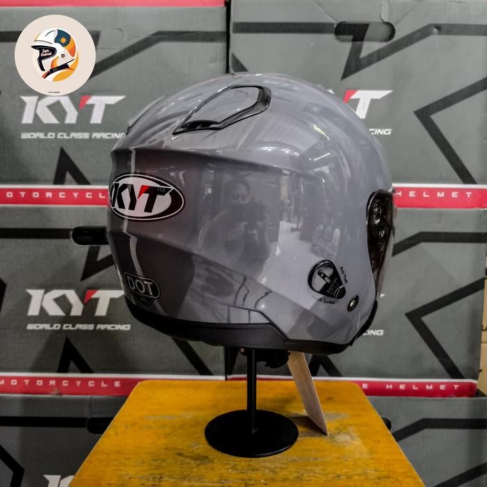 Helm Half Face Kyt Kyoto Solid Gorilla Grey Gray Abu Gloss