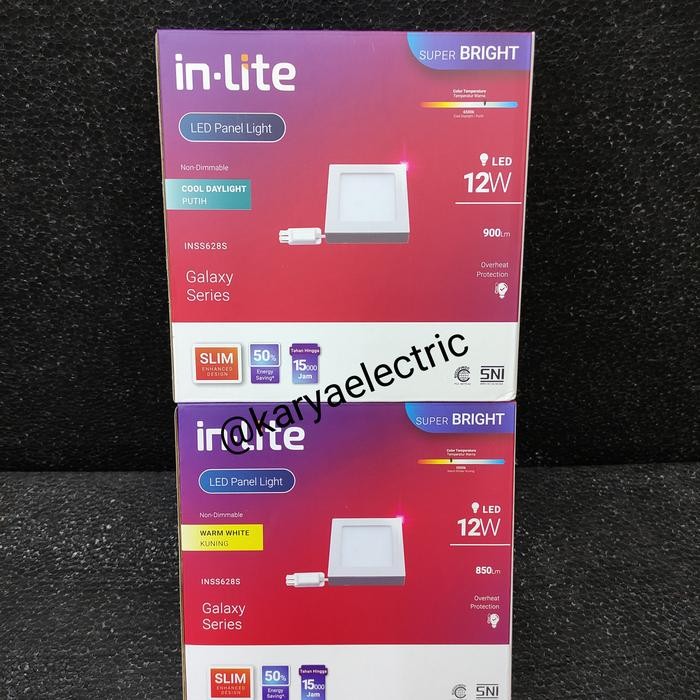 Pilihan- Lampu Led Panel Inlite In Lite 12Watt 12W Outbow Kotak Putih