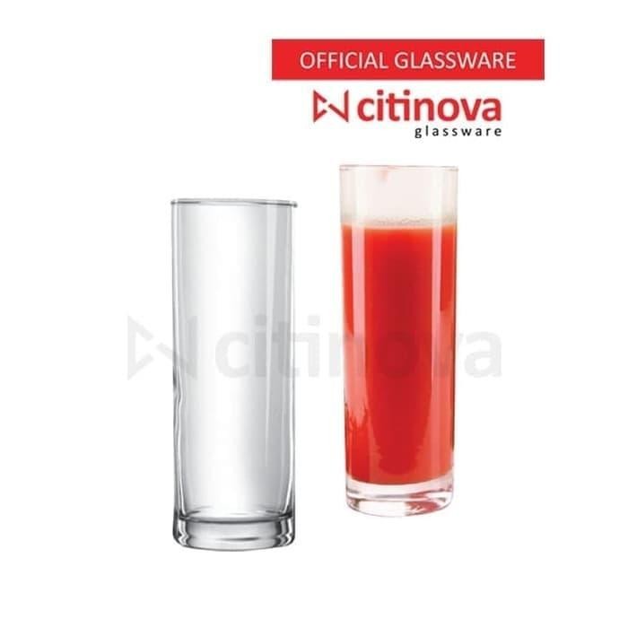 Pilihan- Gelas Kaca Tinggi Lurus Citinova Bamboo 6 Pcs Setengah Lusin / Glass