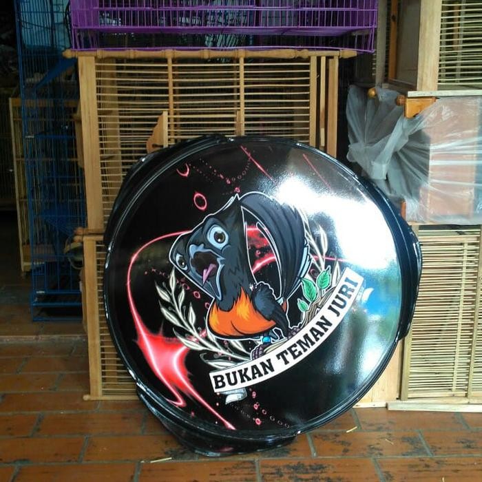 Tebok kandang murai no 2 PVC motif gambar