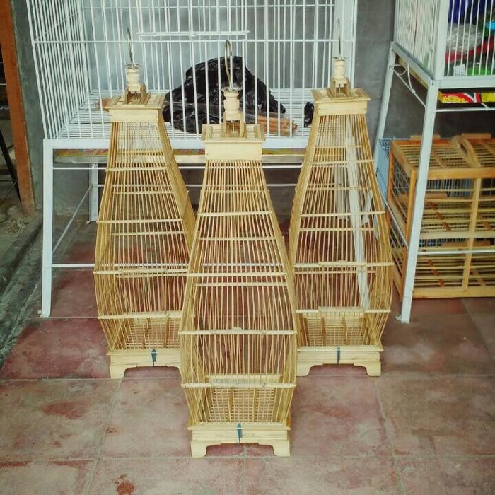 Kandang burung kotak kecil bambu buat dekor jg bisa antik
