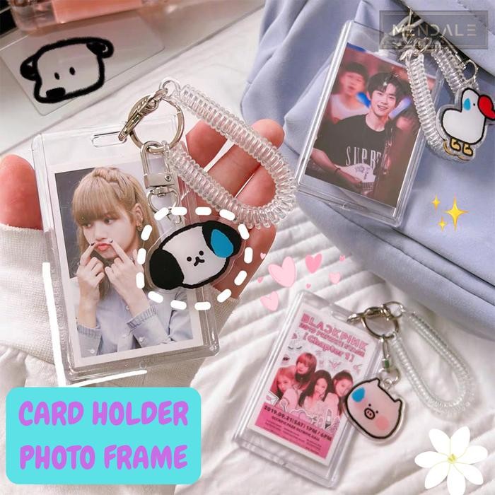 

HRG DISKON Tempat kartu ID card Holder Photocard Holder Aesthetic Akrilik Transparan/Gantungan Kartu