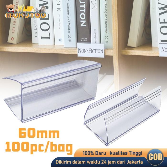 

BRG BARU 100pcs Price Tag Label Plastik Tag Holder PVC untuk Wood Shelf