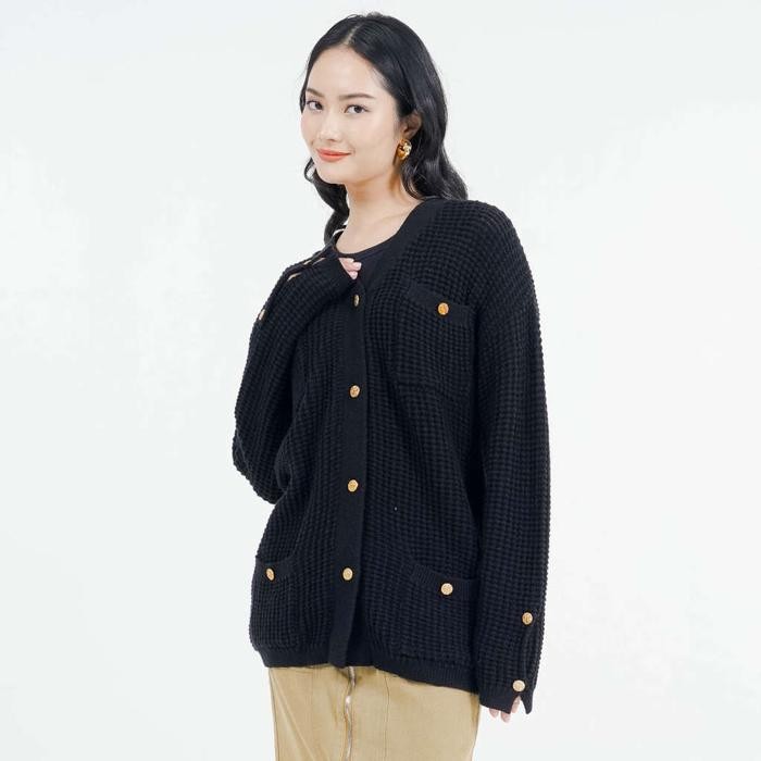 Pilihan- Enzy Storia X This Is April Atasan Knitwear Rajut Basic Wanita Lengan Panjang Es
