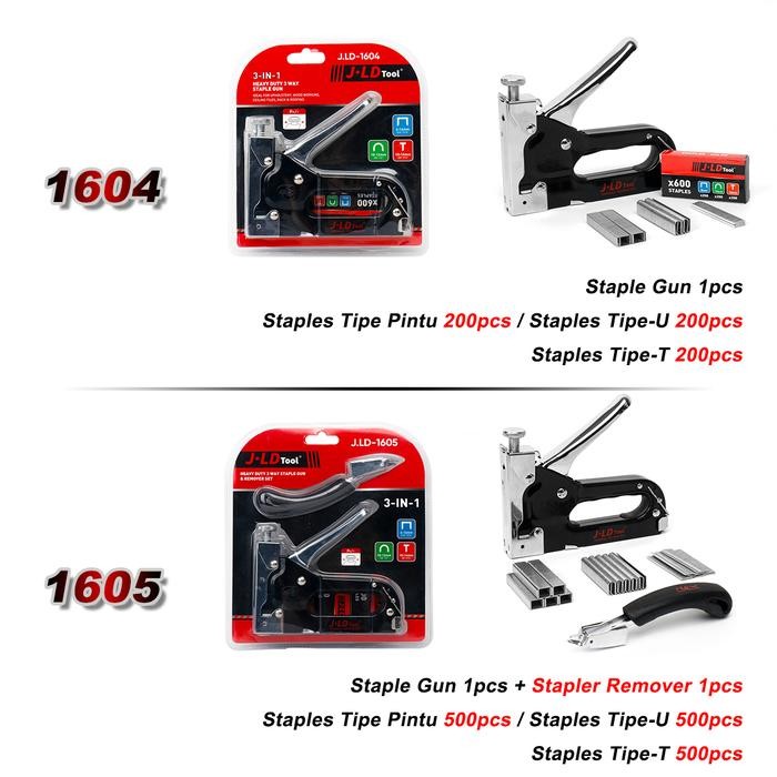 

JLD STAPLES TEMBAK 3 IN 1 HEAVY DUTY STAPLE GUN - BINDER STATIONERY