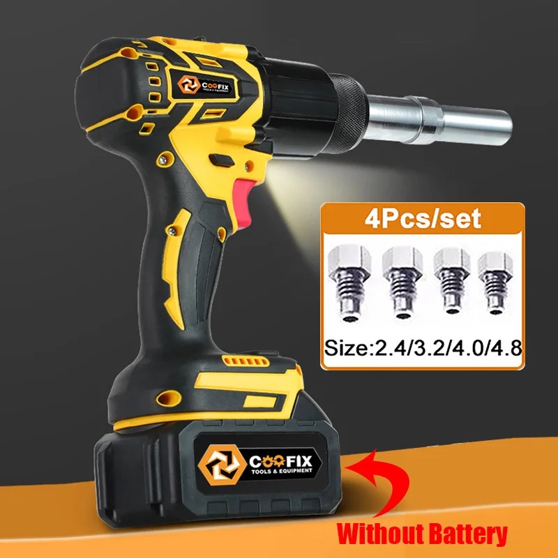 Terbaru Intelligent Electric Rivet Gun Brushless Motor Fully Automatic Lithium Battery 2.4~4.8mm Riv
