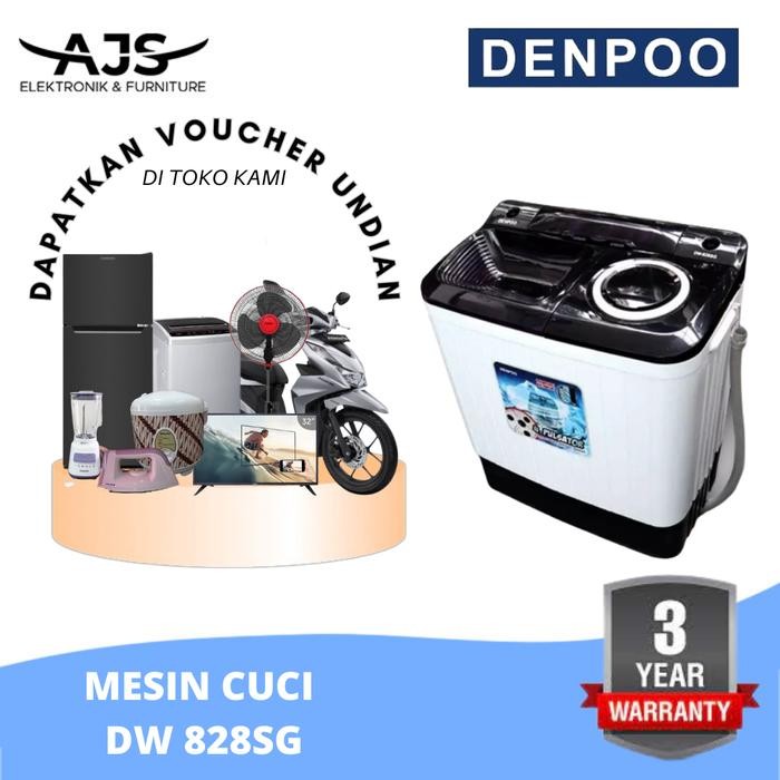 MESIN CUCI 2 TABUNG DENPOO DW 828 - 8 KG