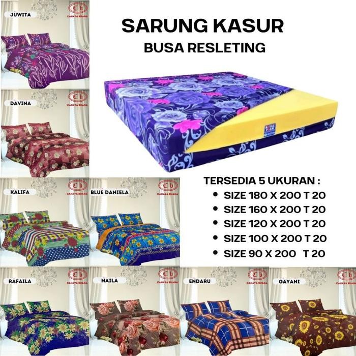 Sarung Kasur Busa Resleting No 1-2-3-4-5 / Cover Kasur