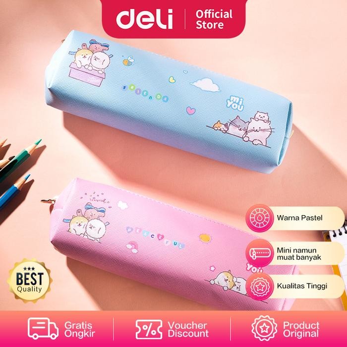 

OJ Deli Pencil Pouch / Tempat Pensil Mi You Warna Pastel Lucu 20 CM Muat Banyak EH902
