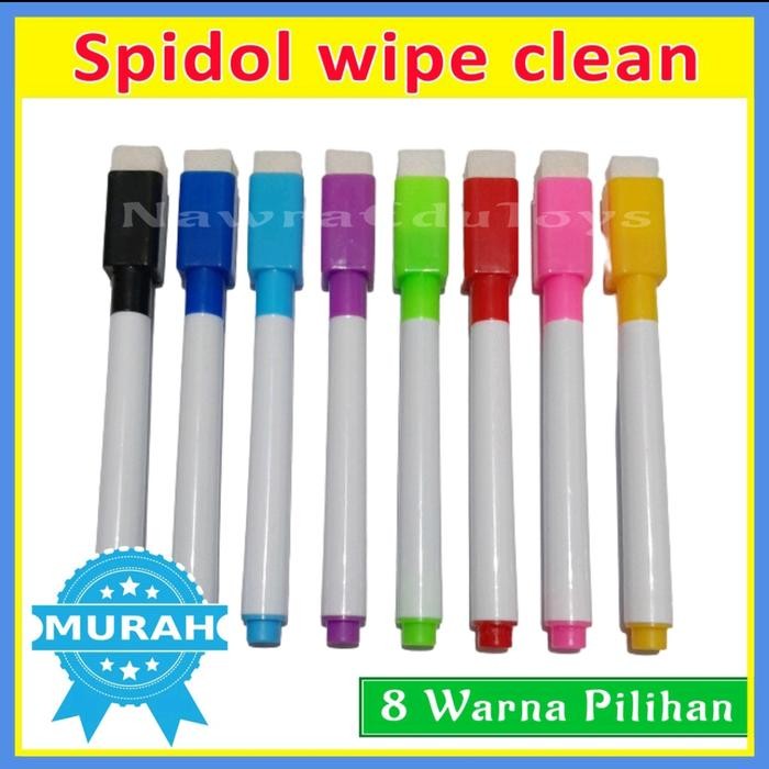 

New SPIDOL WIPE CLEAN ISI 2 PCS, small whiteboard pen with eraser, spidol dengan penghapus