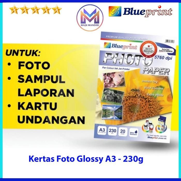 

Kertas Foto Blueprint A3 230 Gsm / Photo Paper Glossy