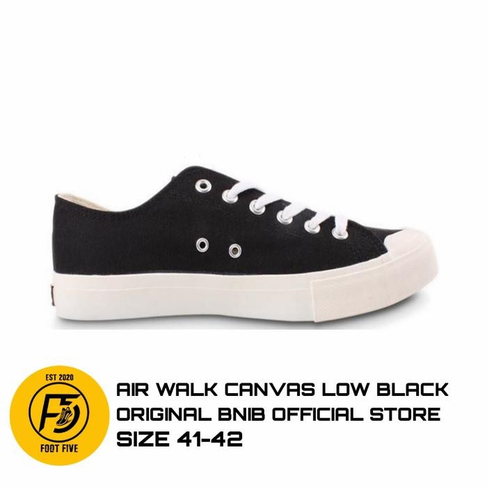 Ready Air Walk New Basic Canvas Low Black Original Bnib