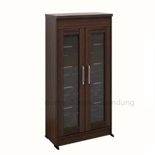 ASLI Rak lemari sepatu tertutup kaca 120cm BANDUNG READY STOCK