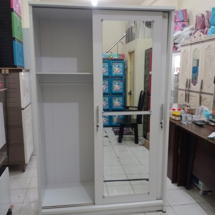 lemari baju sliding lemari pakaian sliding 2 pintu putih sld wynn