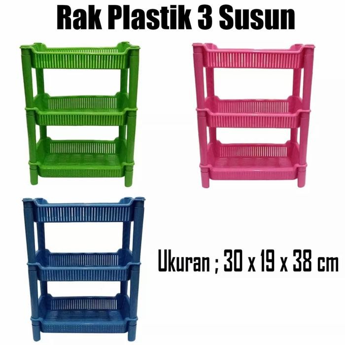 Rak Mini Plastik Susun 3 Segi Rak Plastik Segi Kecil Serbaguna
