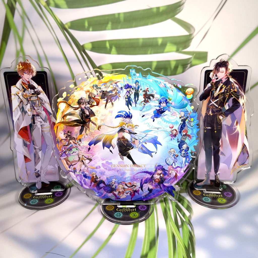 Anime Figure Genshin Impact Zhongli Ayato Venti Xiao Yae Miko Diluc Acrylic Stand Model Plate Desk D