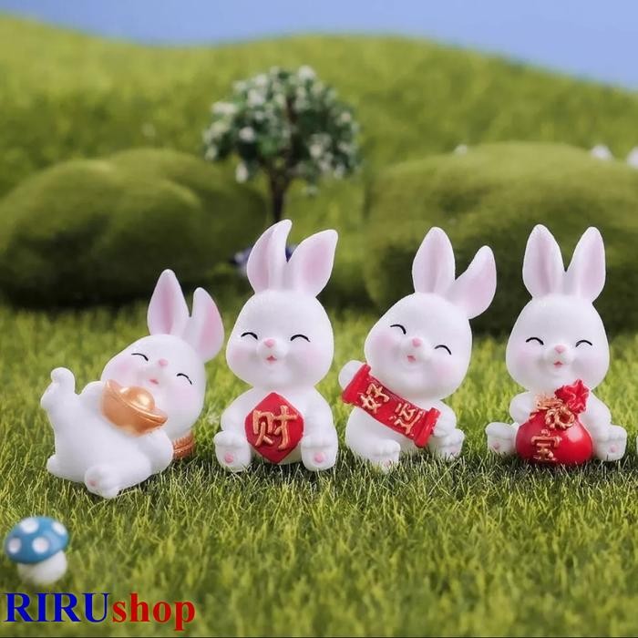 Boneka Ornamen Tahun Baru Imlek 2023 Ornamen Kelinci Air Bahan Resin