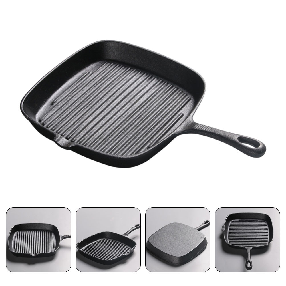 Pan Iron Square Steak Egg Cast Grill Non Stick Skillet Nonstick Griddle Japanese Cookware Induction 