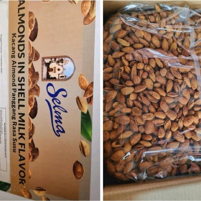 

Kacang Almond Cangkang Rasa Susu 500gram Premium Kacang Almond Roasted (panggang) 500gram Oleh Oleh