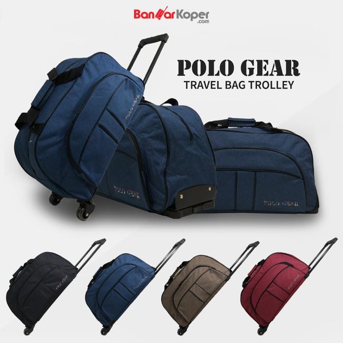Tas Koper Kabin Travel Bag Trolley Polo Gear 8827 Navy