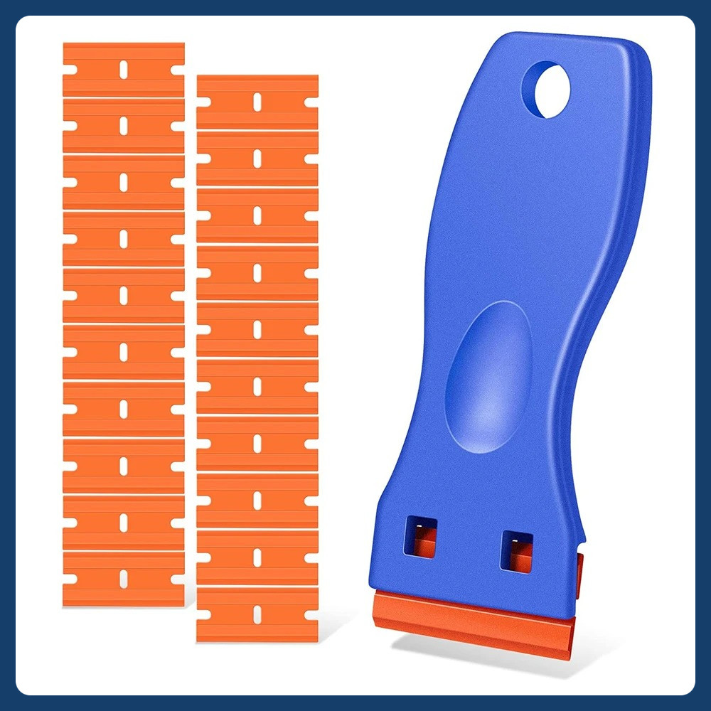 Plastic Razor Blade Scraper Tool Razor Scraper With Plastic Blades Cleaning Scraper Remover For Floo