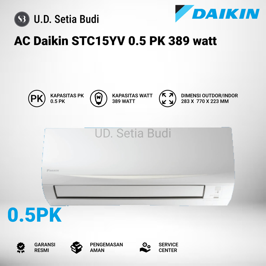 AC Daikin 1/2 PK Standard AC Daikin FTC15YV14 Super Mini Split R32 Low Watt