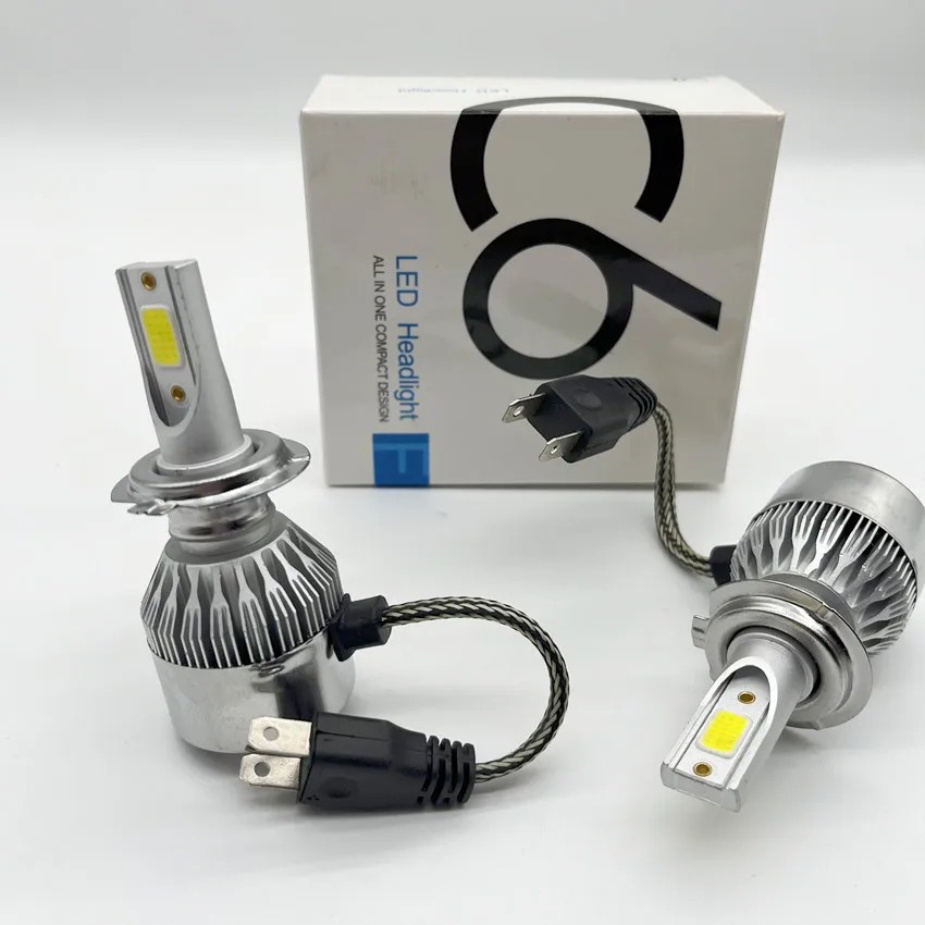 C6 2PCS LED H11 H4 Hi/Lo H1 H3 H8 HB1 HB3 HB4 HB5 HIR2 H13 H27 9005 9006 Car Headlight Bulbs 3000K 6