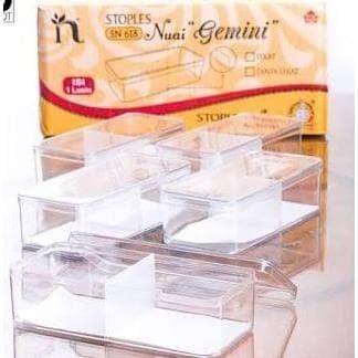 Nuai Toples Kue 618 Sekat 2 Gemini Kotak Nuai Mika Bening 12 Pcs