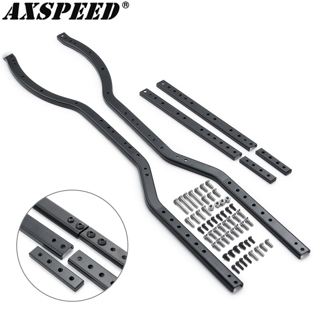 AXSPEED Metal Girder Side Frame Chassis Rails Beam 6x6 Refit for 1/10 RC Crawler Car Axial SCX10