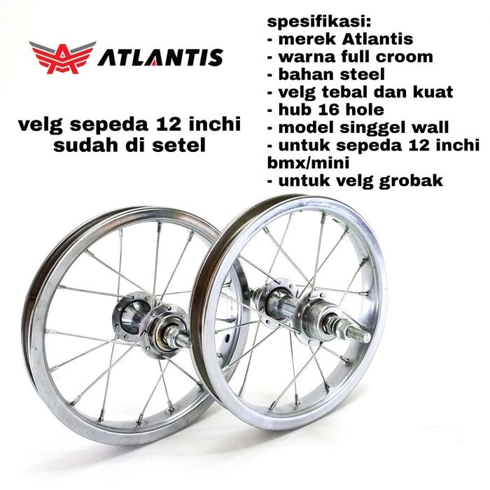 Polygon United - Roda Sepeda Anak Wheelset 12 Inch Mini Bmx Gerobak Depan Belakang