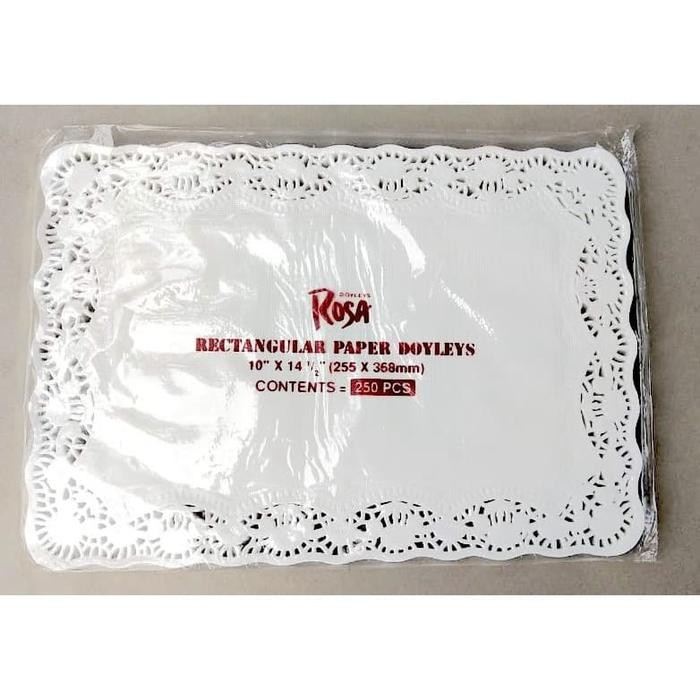 Doilies Persegi Panjang Rosa 10x14,5" / Paper Doilies / Renda Kertas